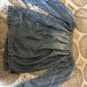 Over the shoulder jean top